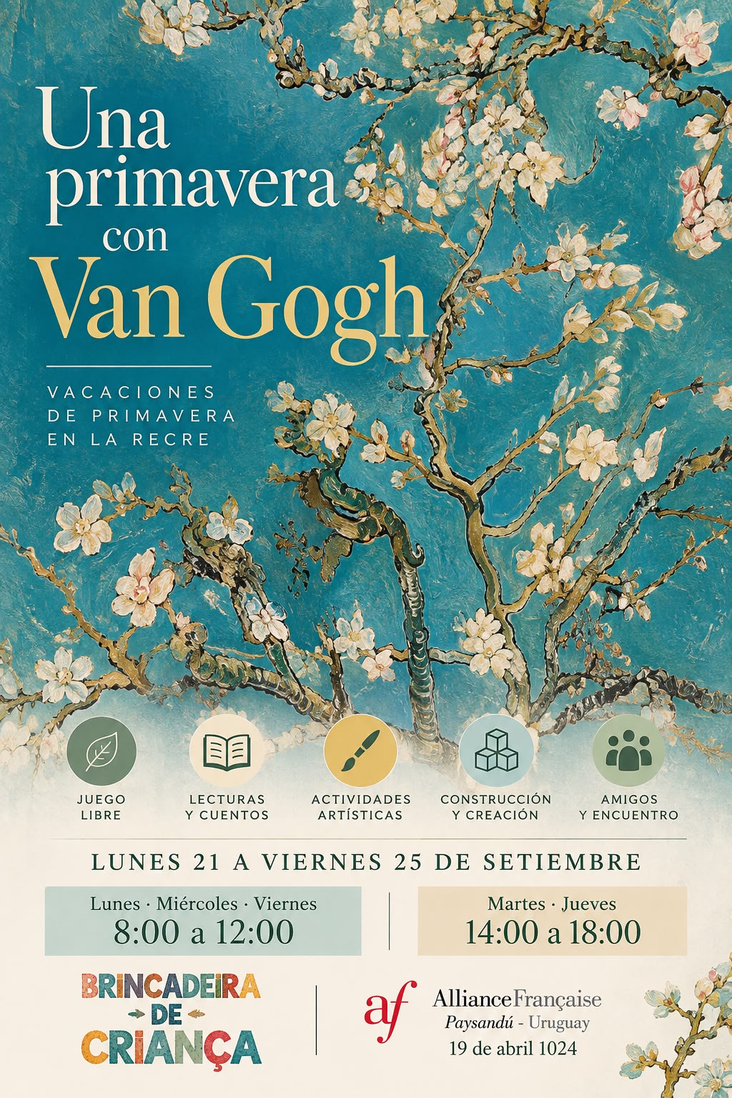 Una primavera con Van Gogh, vacaciones de primavera del 21 al 25 de setiembre